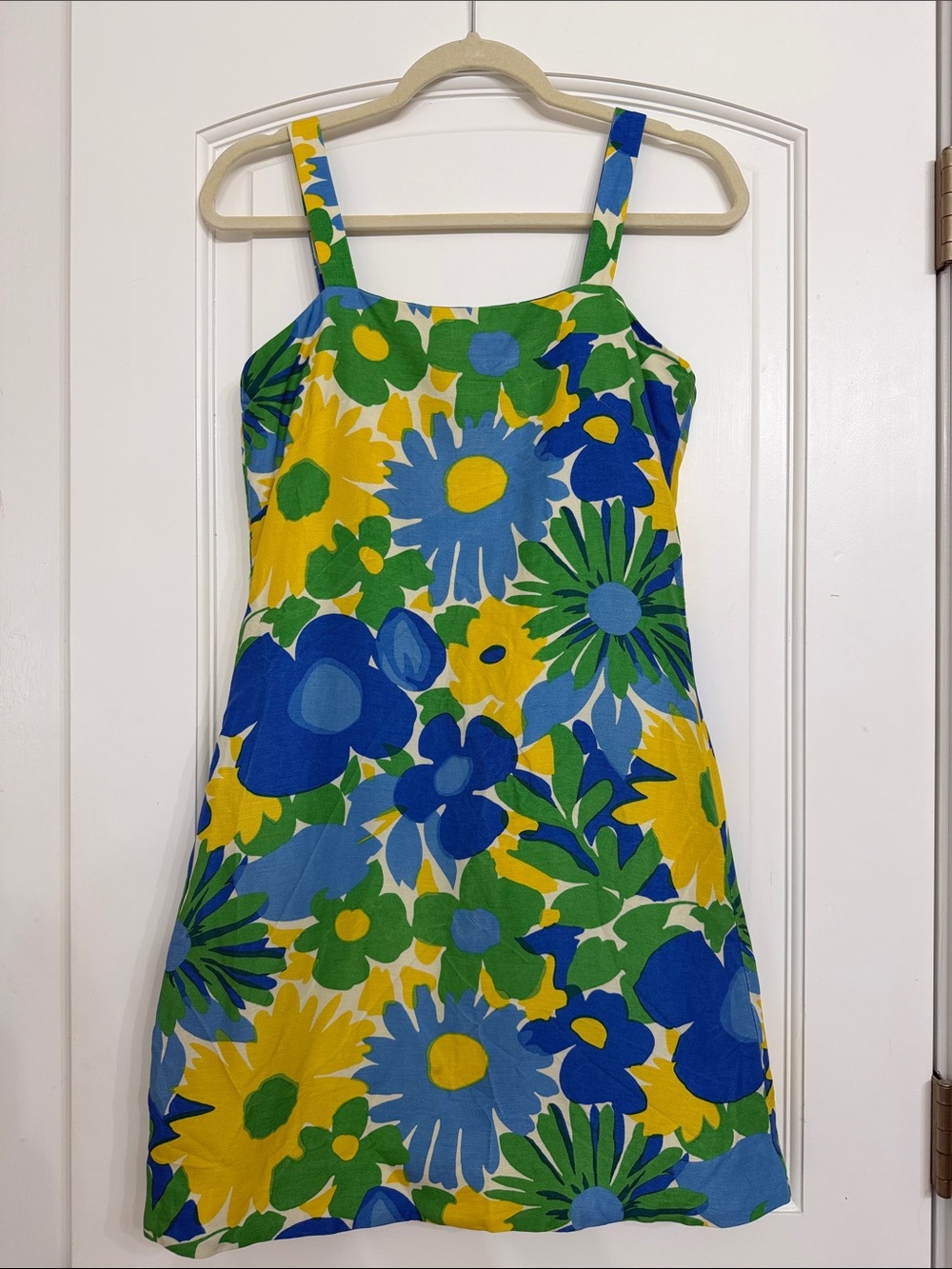 J. Crew Blue, Yellow & Green Floral Mini Dress